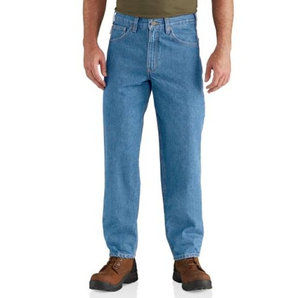 Carhartt Men's B17 Denim Relaxed Fit Jean in Color Stonewash Size 48 x 32 - Picture 1 of 5